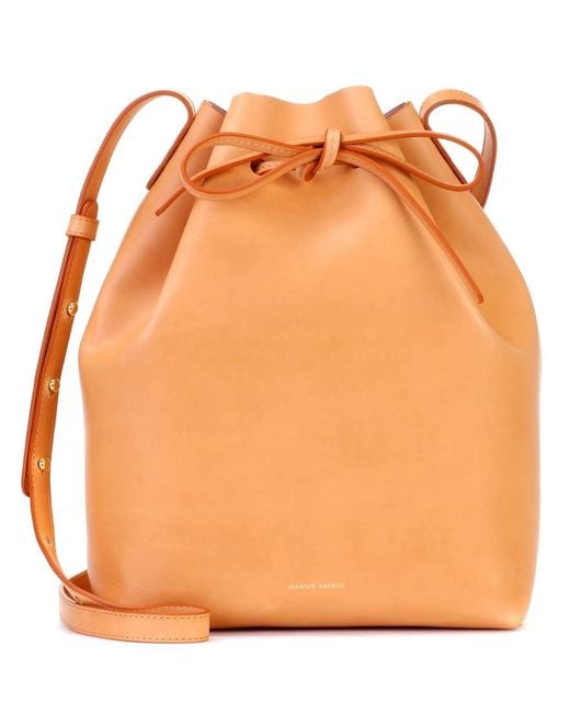 Mansur Gavriel Orange Leather Bucket Bag