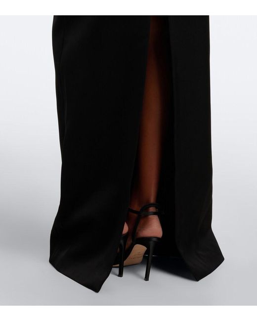 David Koma Black Strapless Bustier Gown