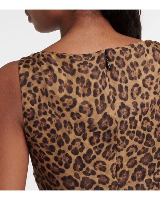 Valentino Brown Leopard-print Silk Gown