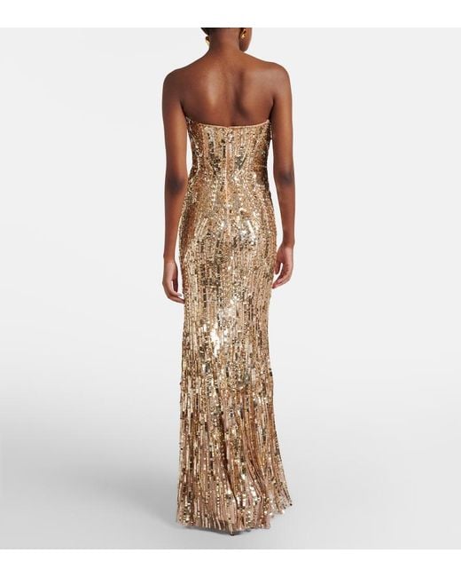 Jenny Packham Metallic Euphoria Sequined Gown