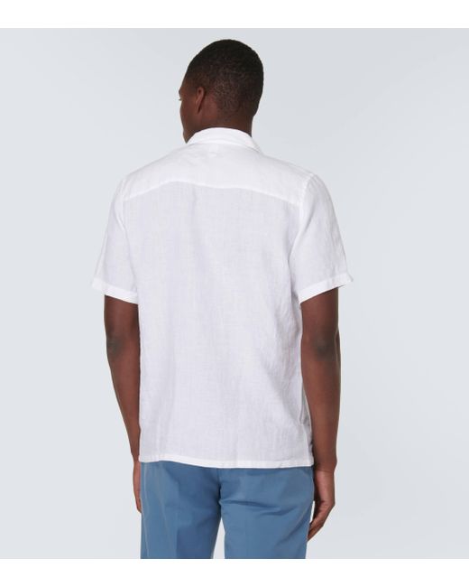 Canali White Linen Shirt for men