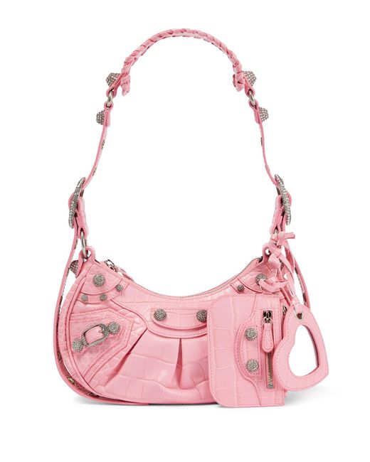 Balenciaga Le Cagole Xs Leather Shoulder Bag in Pink | Lyst