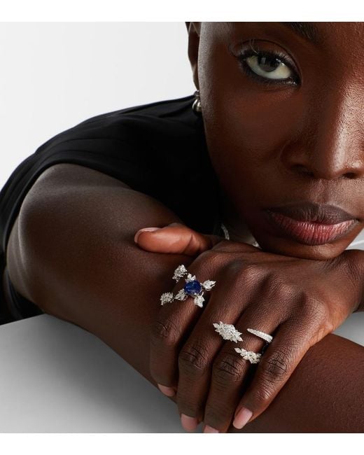 YEPREM White Y-Not 18Kt Ring With Diamonds