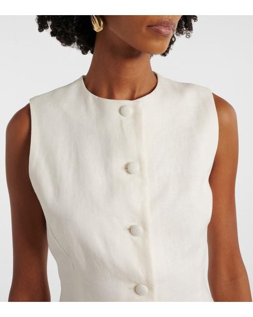 Faithfull The Brand White Minikleid Aus Twill