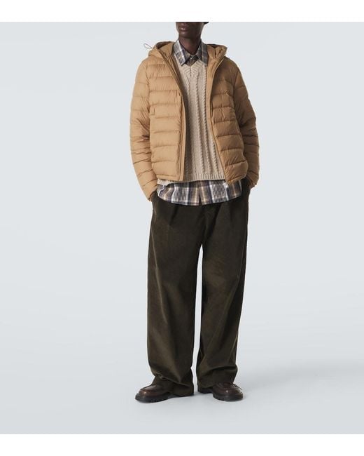 Moncler Brown Cropped Down Jacket for men