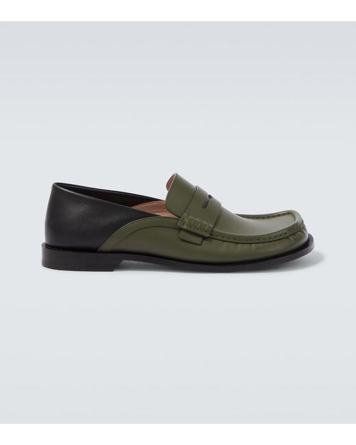 Loewe Green Campo Leather Penny Loafers for men