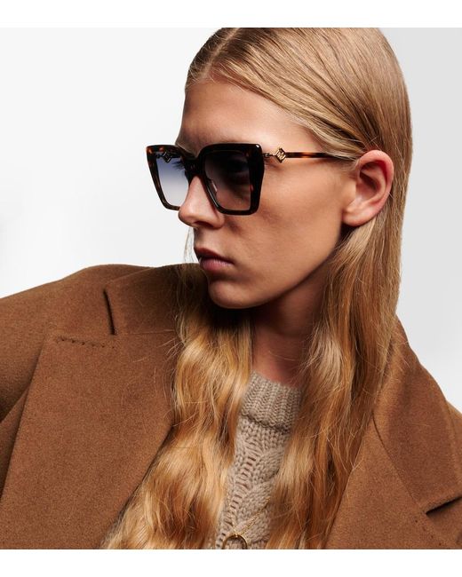 Fendi Blue Ff Diamonds Cat-Eye Sunglasses