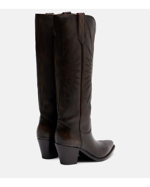 Golden Goose Deluxe Brand Black Wish Star Leather Cowboy Boots