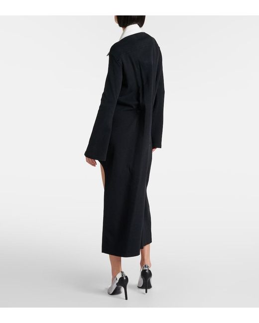 Courreges Black Twist Cotton-Blend Pique Polo Dress