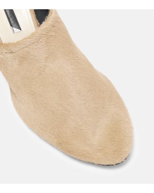 Christen Natural Elipse 75 Calf Hair Mules