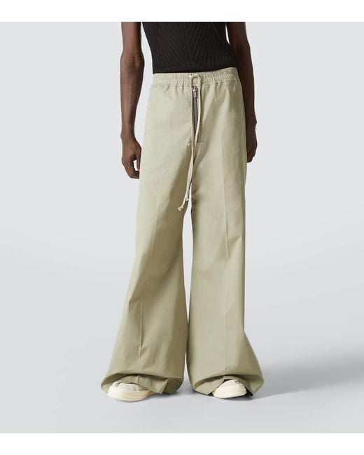 Rick Owens Natural Bela Cotton Poplin Wide-Leg Pants for men
