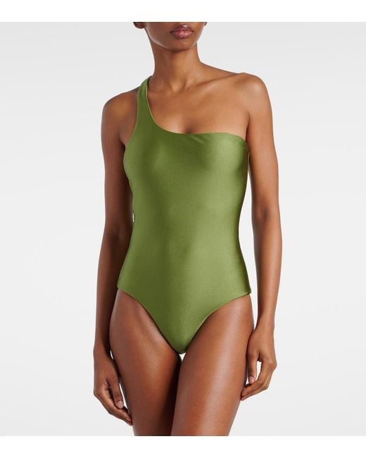 JADE Swim Green Evolve One-Shoulder Swimsuit
