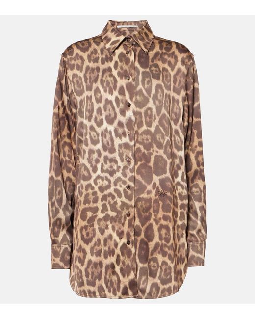 Stella McCartney Brown Leopard-Print Shirt