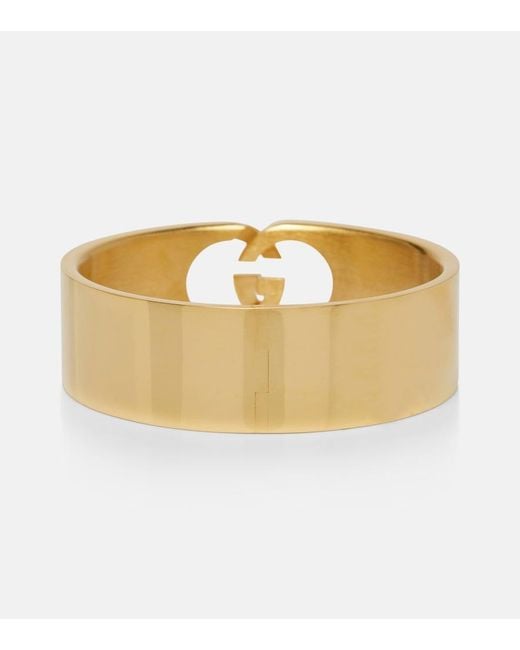 Gucci Metallic Gg Crystal-Embellished Bangle