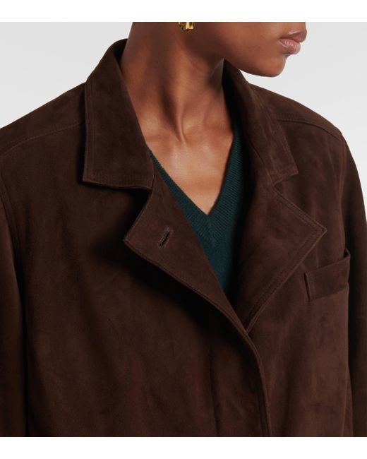 Blazé Milano Brown Cleo Suede Bomber Jacket