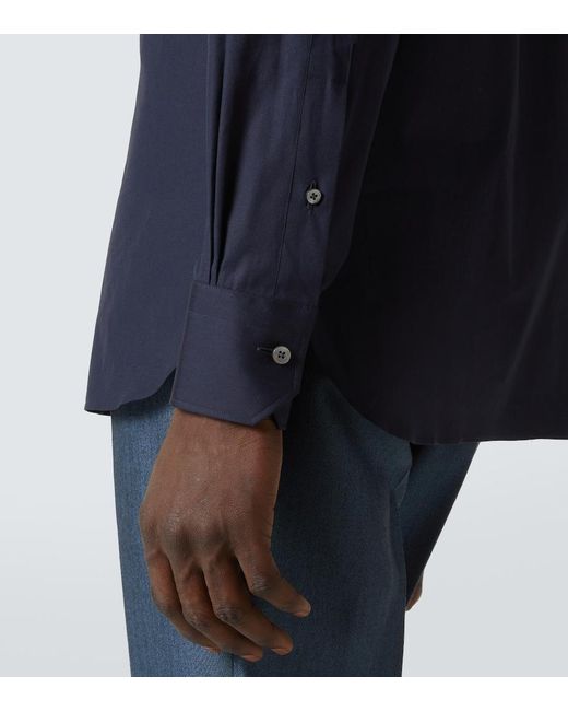 Zegna Blue Cotton-Blend Shirt for men