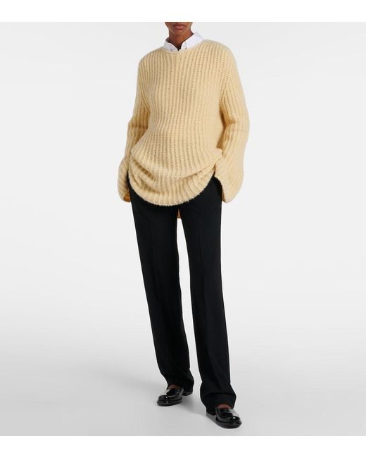 The Row Black Hiram Wool Straight Pants