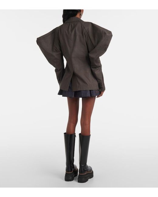 Sacai Gray Cotton Voile Blazer