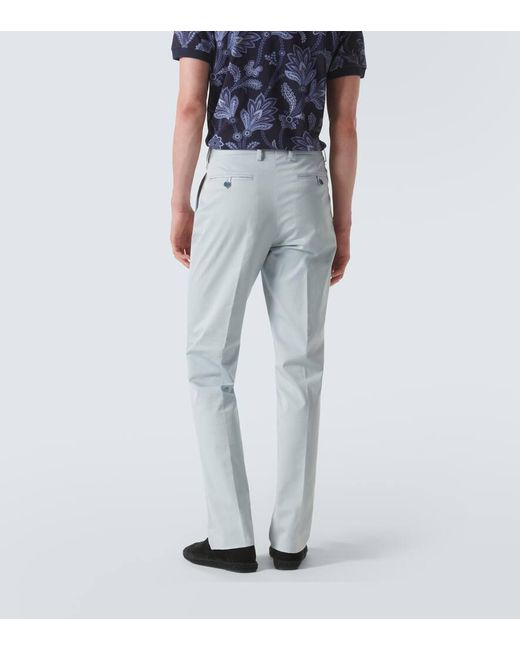 Pantalones chinos de algodon en jacquard Etro de hombre de color Blue