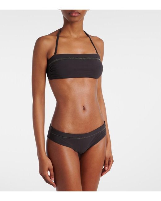 Brunello Cucinelli Black Monili Bikini Bottoms