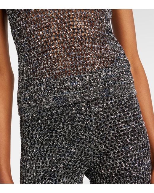 Missoni Black Sequined Knitted Tank Top
