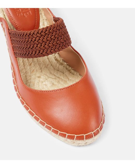 Malone Souliers Brown Siena 70 Leather Espadrille Wedges