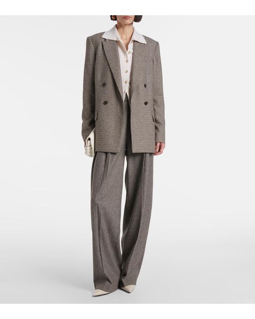 Vince Gray Houndstooth Wide-Leg Pants