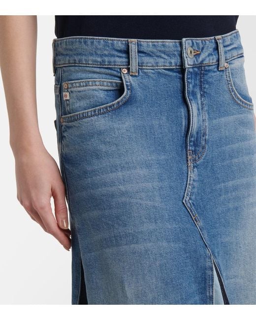 AG Jeans Blue High-Rise-Maxirock Aus Denim