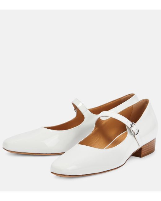 Maison Margiela White Patent Leather Mary Jane Shoes