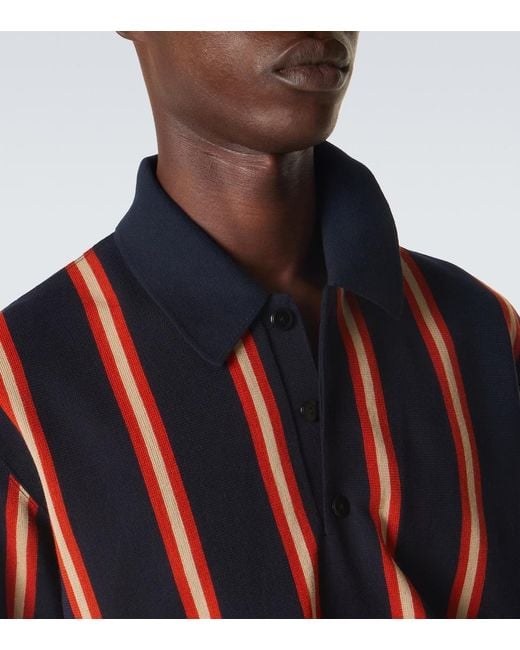 Junya Watanabe Red Striped Wool Polo Shirt for men