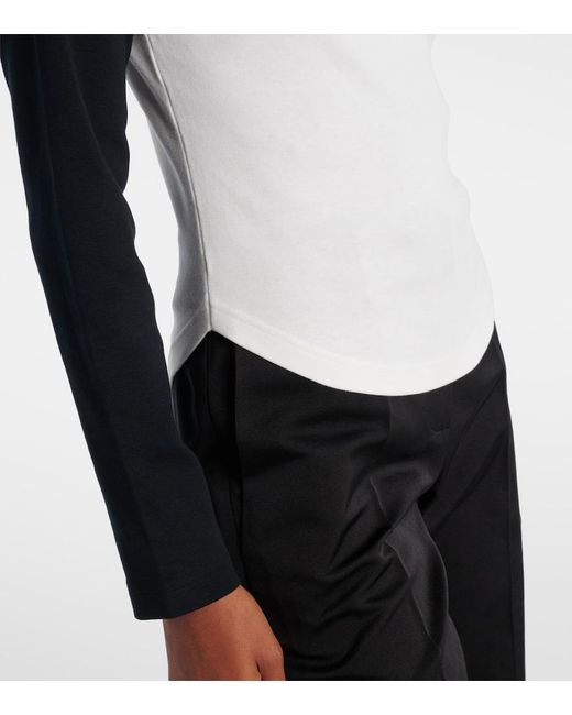 Courreges Black Circle Contrast Cotton Jersey T-Shirt