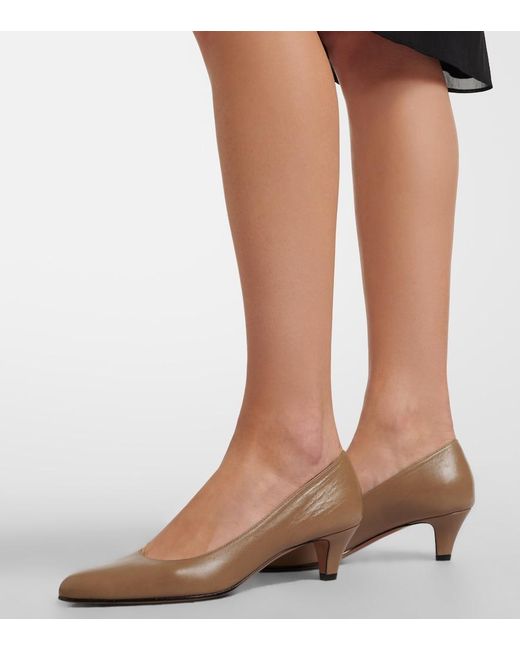 The Row Brown Ornella Leather Pumps