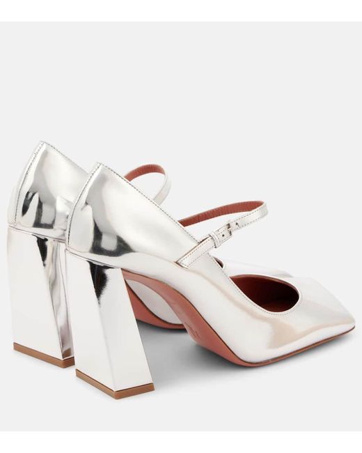 AMINA MUADDI Red Mary-Jane-Pumps Charlotte 95 Aus Leder