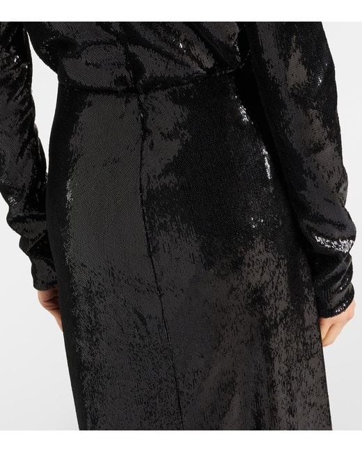 Totême Black Sequined Maxi Skirt