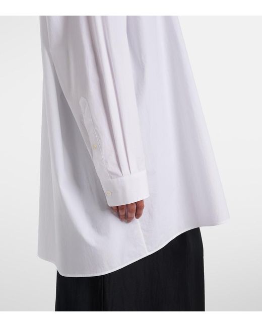 The Row White Victoria Oversized Cotton Poplin Shirt