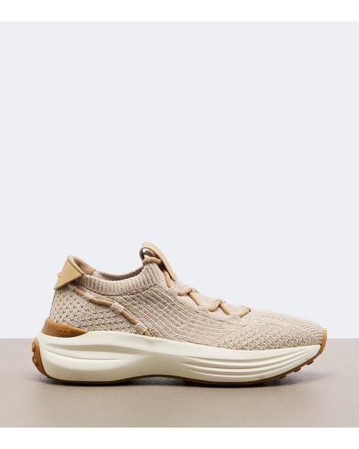 Tod's White Knitted Sneakers
