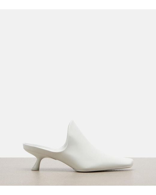 Loewe White Emily Leather Mules
