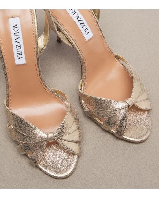 Aquazzura Soulmate Metallic Leather Sandals