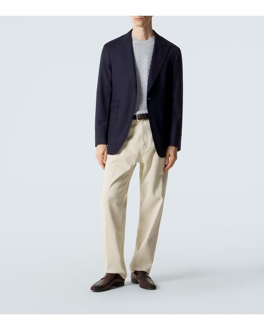 Dunhill White Cotton Straight Pants for men