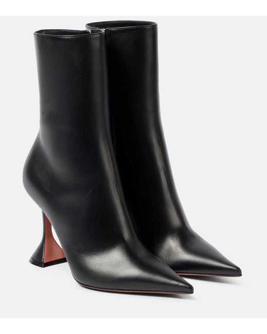 AMINA MUADDI Black Giorgia 95 Leather Ankle Boots