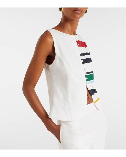 Cala De La Cruz White Top Genova Aus Leinen