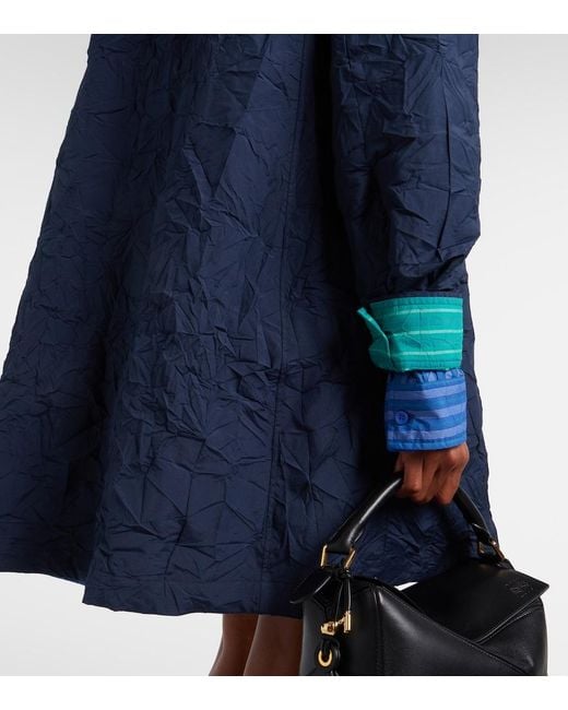 Loewe Blue Striped Technical Cotton-Blend Shirt Dress