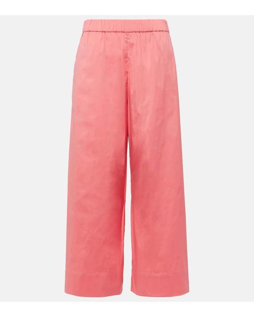 Max Mara Pink Esperia Cotton-blend Wide-leg Pants