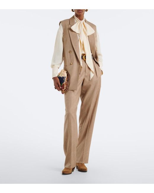 Etro Natural Jacquard Georgette Blouse