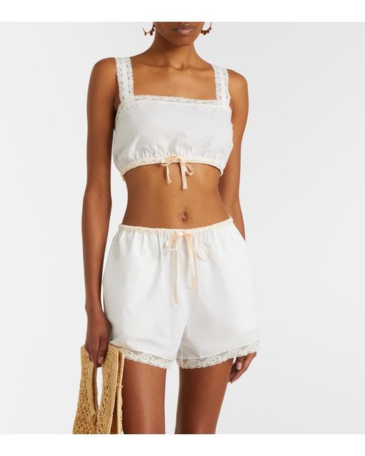 Posse White Alma Cotton Shorts