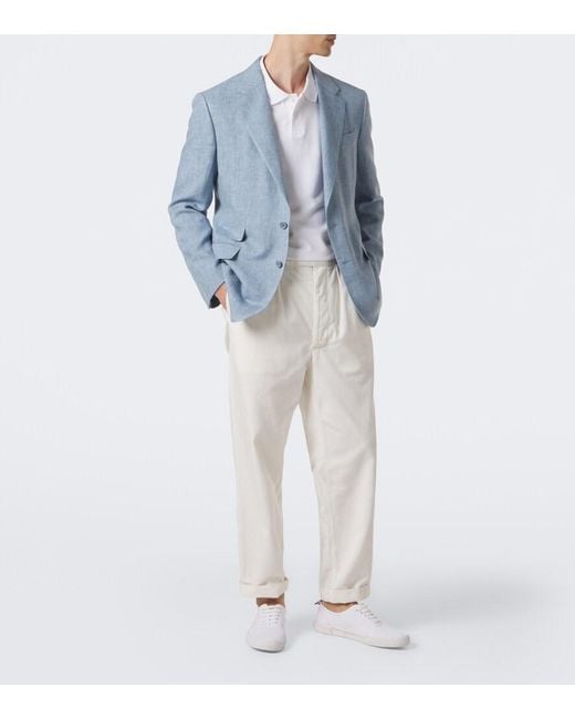 Ralph Lauren Blue Glen Linen-Blend Blazer for men