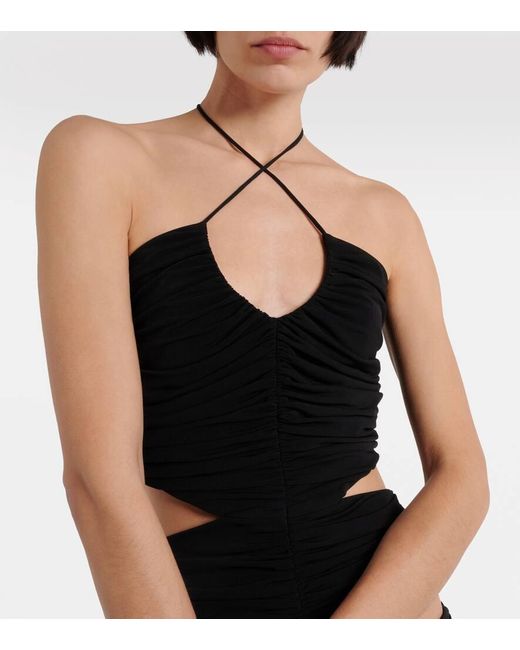 Monot Black Halterneck Cutout Minidress