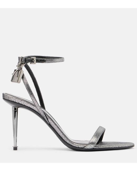 Tom Ford Padlock 85 Metallic Sandals
