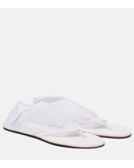Alaïa White Sandalen Flex Aus Mesh