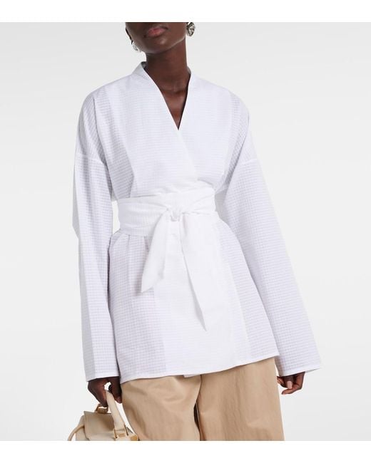 TOVE White Arya Cotton Wrap Top